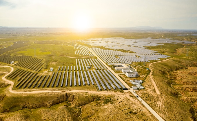 A photovoltaic field in Northwest China.