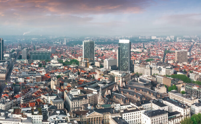 aerial view of Brussels cityscape