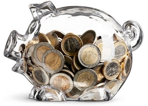 glass piggy bank with euros inside|glass piggy bank with euros inside