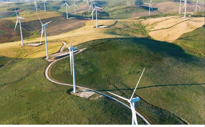 wind turbines from above