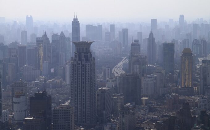 Chinese skyscrapers and smog