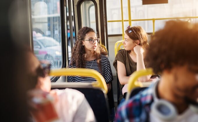 Young Women on Bus|Young Women on Bus