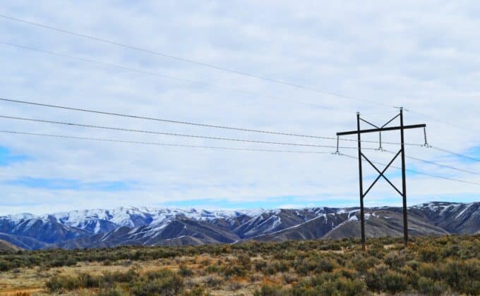 grid line on mountain