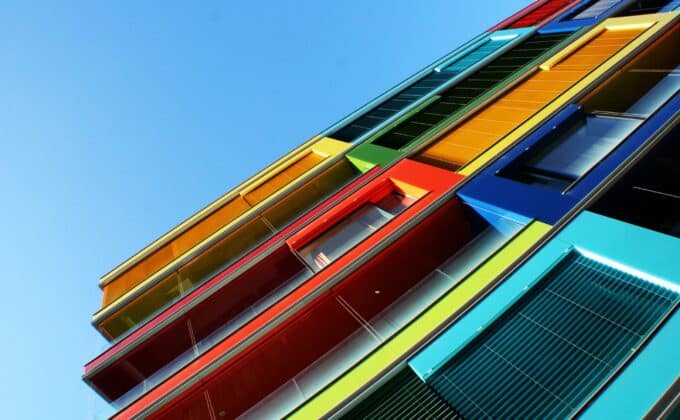 Bright colorful building in Budapest, Hungary